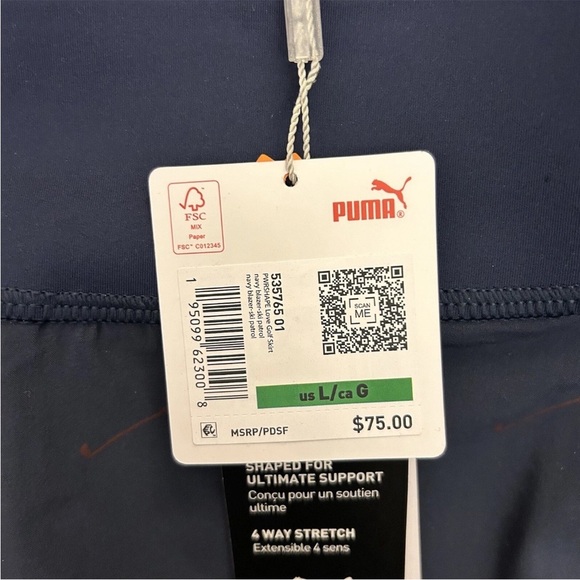 Puma Women's Love Golf Skort Size L Navy Power Shape UPF 50+ Stretch NWT $75 - Picture 11 of 16